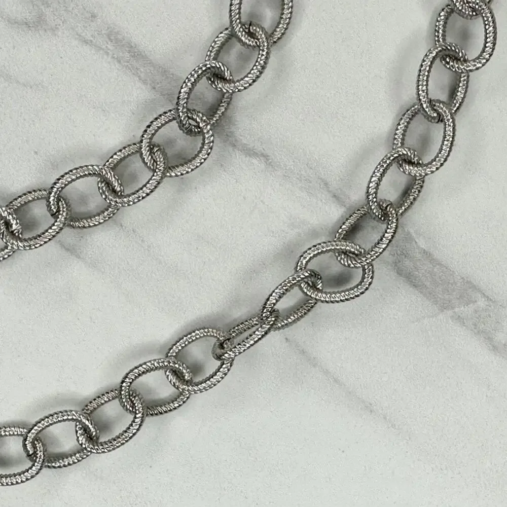 Chico's Textured Oval Link Chain Belt Spring Ring Clasp One Size (OS) ✨